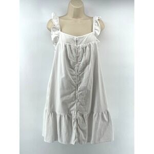 Universal Threads Babydoll Sundress Size Medium White Ruffle Beach Coastal Lagen